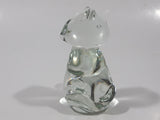 Clear Art Glass 3 1/8" Tall Kitty Cat Figurine