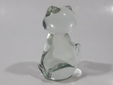 Clear Art Glass 3 1/8" Tall Kitty Cat Figurine