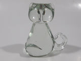 Clear Art Glass 3 1/8" Tall Kitty Cat Figurine