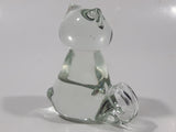 Clear Art Glass 3 1/8" Tall Kitty Cat Figurine