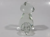 Clear Art Glass 3 1/8" Tall Kitty Cat Figurine