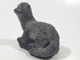 Vintage WE A Wolf Original Otter 3" Long Carved Soapstone Wildlife Figurine