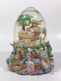 Easter Bunny Rabbit 6" Tall Resin Wind Up Musical Snow Globe