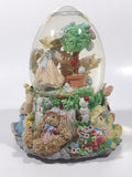 Easter Bunny Rabbit 6" Tall Resin Wind Up Musical Snow Globe