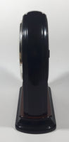 Westminster Chime Faux Wood Black and Brown Plastic 9 1/2" Tall Mantle Clock with Sound