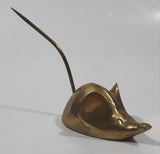 Vintage Brass Mouse Ring Holder Receipt Holder