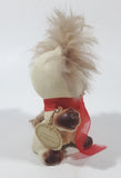 Vintage 1950s Enesco Freddie The Furry Kitten Cat with Fur Hair and Red Bow " Tall Porcelain Figurine Made in Japan