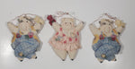 Set of 3 Dancing Cows and Pig in Overalls 4 1/2" x 5" Resin Wall Plaque Hangings