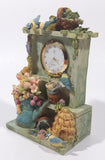 Outdoor Shelf Cabinet Garden Stand Over Run By Tropical Birds and Flowers 5 1/2" Tall Detailed Resin ST Clock