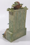 Outdoor Shelf Cabinet Garden Stand Over Run By Tropical Birds and Flowers 5 1/2" Tall Detailed Resin ST Clock