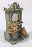 Outdoor Shelf Cabinet Garden Stand Over Run By Tropical Birds and Flowers 5 1/2" Tall Detailed Resin ST Clock