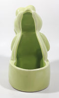 Sitting Green Frog Toilet Brush Holder 6 1/2" Tall Ceramic Figurine Made in Taiwan