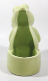 Sitting Green Frog Toilet Brush Holder 6 1/2" Tall Ceramic Figurine Made in Taiwan