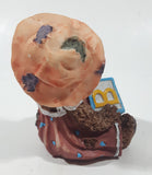 Brown Teddy Bear Holding Letter Block F A B 4 1/2" Tall Resin Figurine