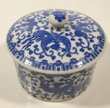 Vintage Griffon Bird and Floral Pattern 4" Porcelain Dish with Lid