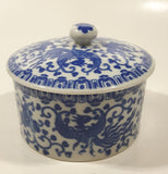 Vintage Griffon Bird and Floral Pattern 4" Porcelain Dish with Lid