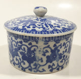 Vintage Griffon Bird and Floral Pattern 4" Porcelain Dish with Lid