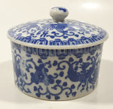 Vintage Griffon Bird and Floral Pattern 4" Porcelain Dish with Lid