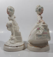 Vintage Holland Molds Colonial Man and Woman 7 1/2" Tall Ceramic Figurine Set of 2
