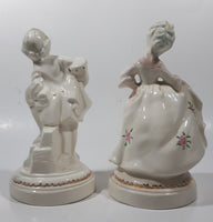 Vintage Holland Molds Colonial Man and Woman 7 1/2" Tall Ceramic Figurine Set of 2