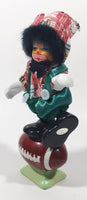 Porcelain Clown Balancing On Football 8" Tall Figurine