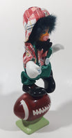 Porcelain Clown Balancing On Football 8" Tall Figurine