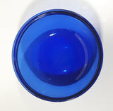 Vintage Cobalt Blue Glass Bowl in Silver Tone Metal Basket