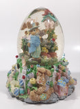 Easter Bunny Rabbit 6" Tall Resin Wind Up Musical Snow Globe