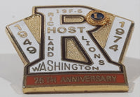 Vintage 1949 to 1974 Lions Club Richland Washington Host 19F-6 25th Anniversary 1 1/8" x 1 1/8" Enamel Metal Lapel Pin
