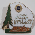 Vintage Lions Club Lynn Valley B.C. Canada 1 1/8" x 1 1/8" Enamel Metal Lapel Pin