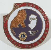 Vintage 1974 Lions Club San Francisco New Jersey 1 1/8" Enamel Metal Lapel Pin