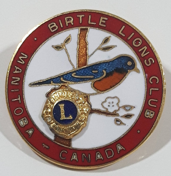 Vintage Lions Club Birtle Manitoba Canada 1" Enamel Metal Lapel Pin