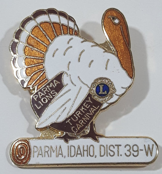 Vintage Lions Club Parma Idaho District 39-W Turkey Carnival 1 3/8" x 1 1/2" Enamel Metal Lapel Pin