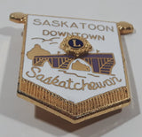 Vintage Lions Club Downtown Saskatoon Saskatchewan 1 3/8" x 1 5/8" Enamel Metal Lapel Pin