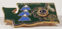 Vintage Lions Club Kahlotus, Washington Lower Monumental Dam State Shaped 7/8" x 1 3/8" Enamel Metal Lapel Pin