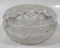 Vintage 5" Wide Star Pattern Leaded Crystal Glass Candy Dish with Lid