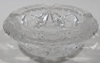 Vintage 5 1/4" Wide Star Pattern Lead Crystal Glass Ash Tray