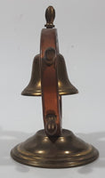 Vintage Copper Captain's Ship Wheel with Brass Bell and Base 4 1/2" Tall