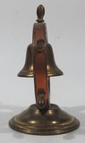 Vintage Copper Captain's Ship Wheel with Brass Bell and Base 4 1/2" Tall