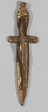 Vintage British Military Royal Marines Dagger Sword Shaped 3/8" x 1 3/8" Gold Tone Hat Cap Shoulder Badge Military Insignia