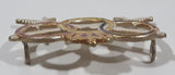 Vintage Belgium Army Three Ring Crossed Sword and Crown Military Sports Badge 1 3/8" x 2" Enamel Metal Hat Cap Shoulder Badge Insignia