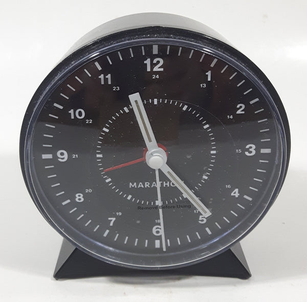 Marathon Black 4" Windup Alarm Clock