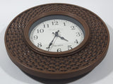 Herald & Barnes House Of Clocks Round 9" Brown Woven Wicker Style Plastic Wall Clock