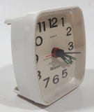 Vintage Westclox Battery Operated 3" White Plastic Nightstand Alarm Clock with Glow in The Dark Hands