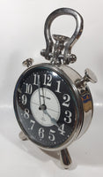 West End NW6 London Large 10 1/2" Tall Decorative Chrome Stop Watch Design Clock