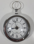 Quartz Pocket Watch Shaped Large 5 3/4" Tall Chrome Table Clock