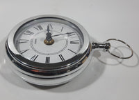 Quartz Pocket Watch Shaped Large 5 3/4" Tall Chrome Table Clock