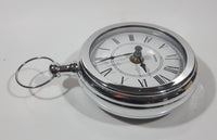 Quartz Pocket Watch Shaped Large 5 3/4" Tall Chrome Table Clock