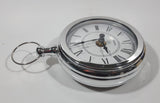 Quartz Pocket Watch Shaped Large 5 3/4" Tall Chrome Table Clock