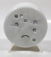 Vintage Cosmo White Plastic 4 1/2" Tall Wind Up Alarm Clock with Glow In The Dark Hands